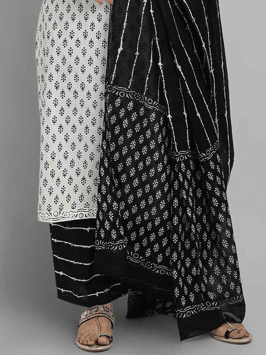 Off White Rayon Printed Casual Festival Ready Pant Salwar Kameez
