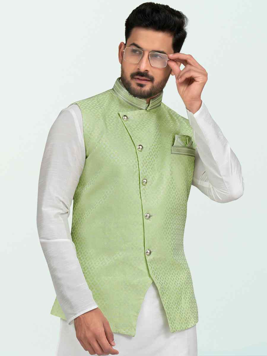 Off White Silk Dupion Embroidered Festival Wedding Kurta