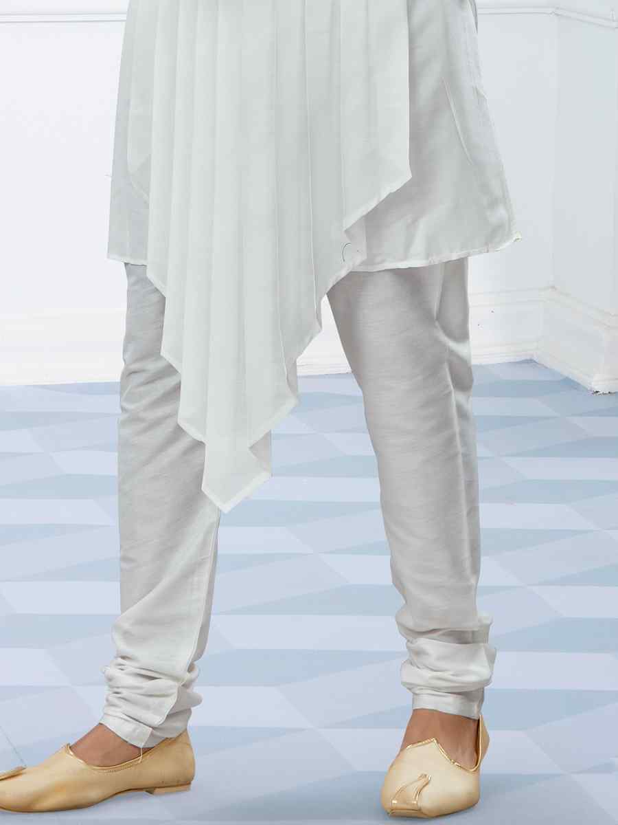 Off White Silk Dupion Woven Festival Party Kurta