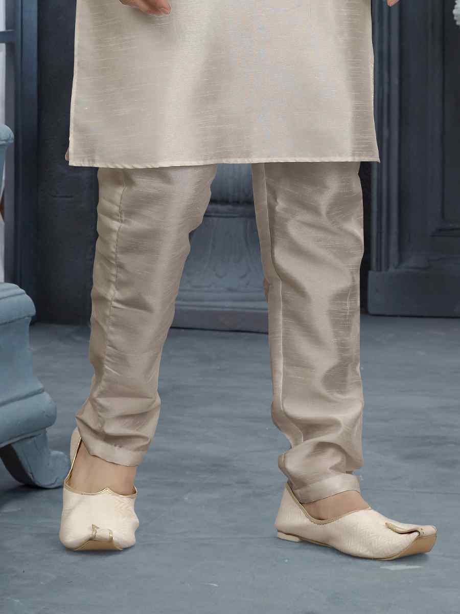 Off White Silk Dupion Woven Festival Wedding Sherwani