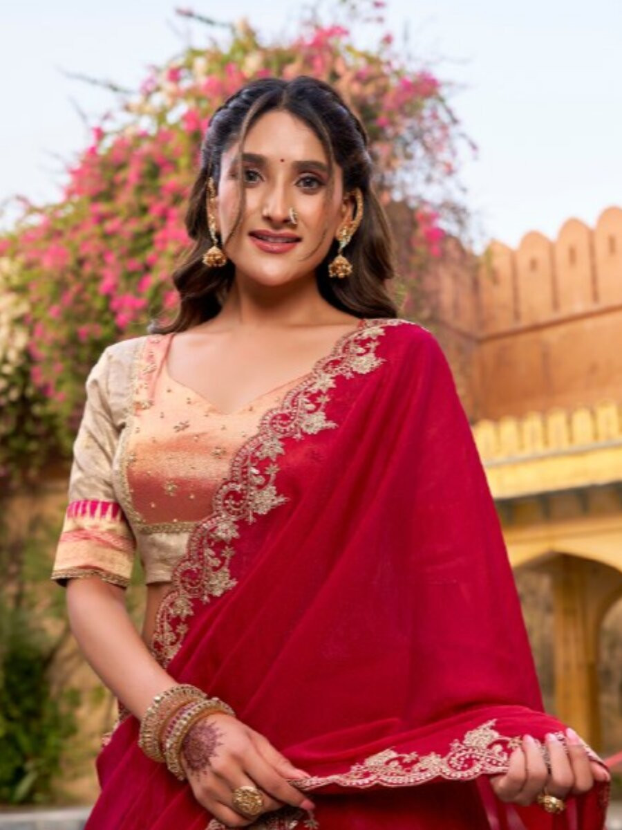 Off White Slub Kota Silk Zari Weaving Work With Paithani Jacquard Border Wedding Reception Party Festival Heavy Border Lehenga Choli