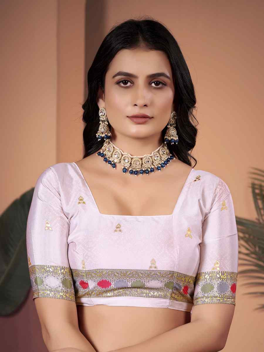 Off White Soft Crepe Silk Printed Festival Wedding Heavy Border Saree