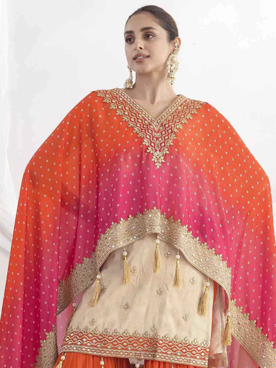 Off-White Viscose Simmer Jaquard Embroidery Party Wedding Festival Casual Ready Sharara Pant Salwar Kameez