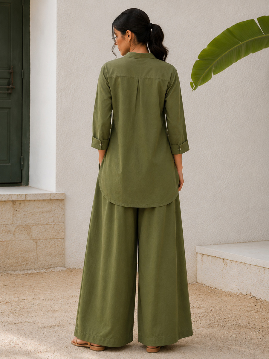 Olive Green Cotton Plain Festival Casual Party Wear Reday Kurti Bottom Women Wear