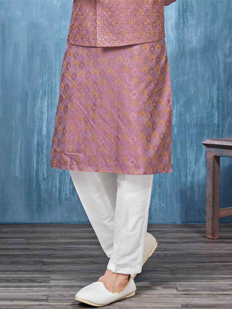 Onion Art Banarasi Silk Woven Festival Wedding Kurta