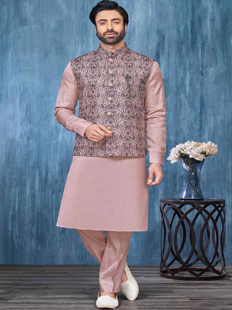 Onion Art Banarasi Silk Woven Festival Wedding Kurta