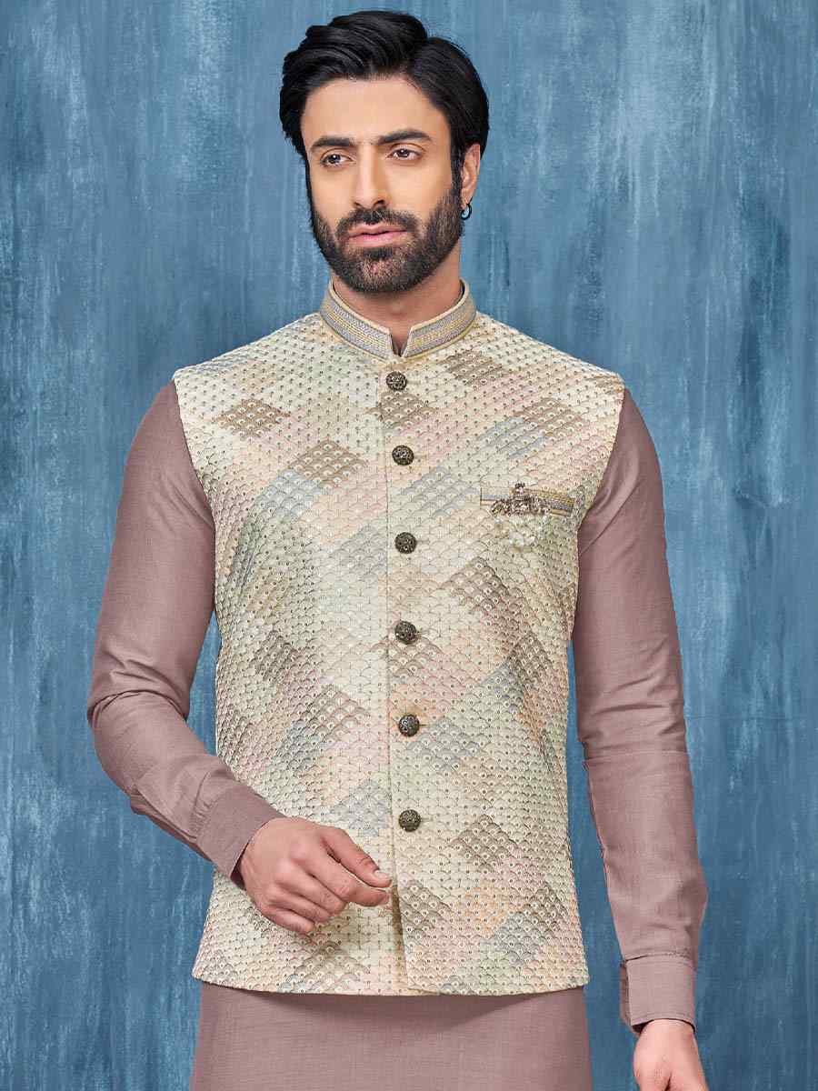Onion Art Banarasi Silk Woven Festival Wedding Kurta