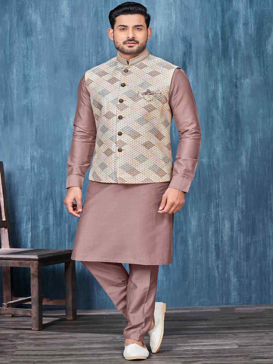 Onion Art Banarasi Silk Woven Festival Wedding Kurta
