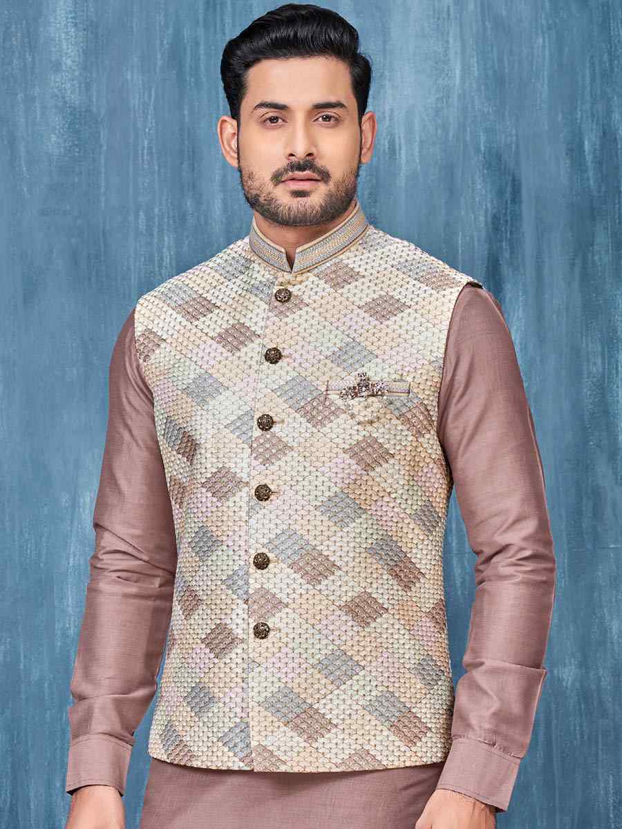 Onion Art Banarasi Silk Woven Festival Wedding Kurta