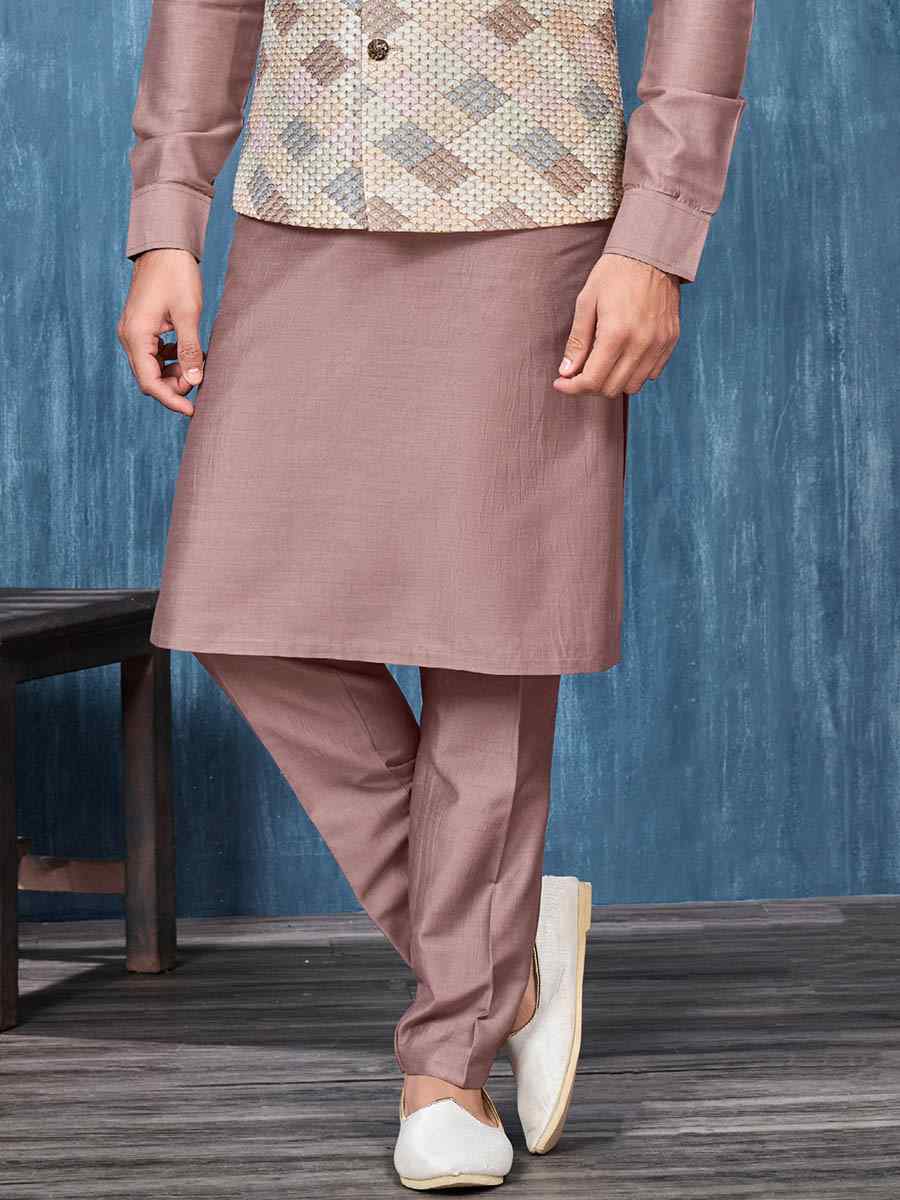 Onion Art Banarasi Silk Woven Festival Wedding Kurta