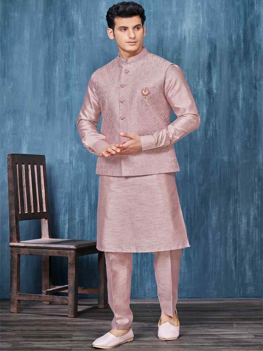 Onion Art Banarasi Silk Woven Festival Wedding Kurta