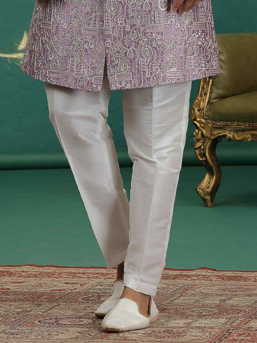 Onion Art Silk Embroidered Festival Wedding Mens Sherwani