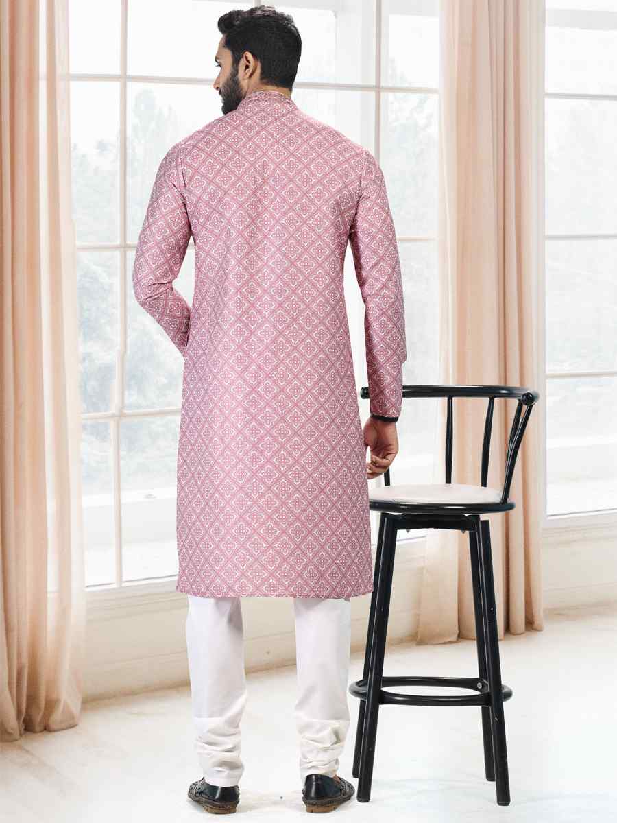 Onion Cotton Woven Festival Party Kurta