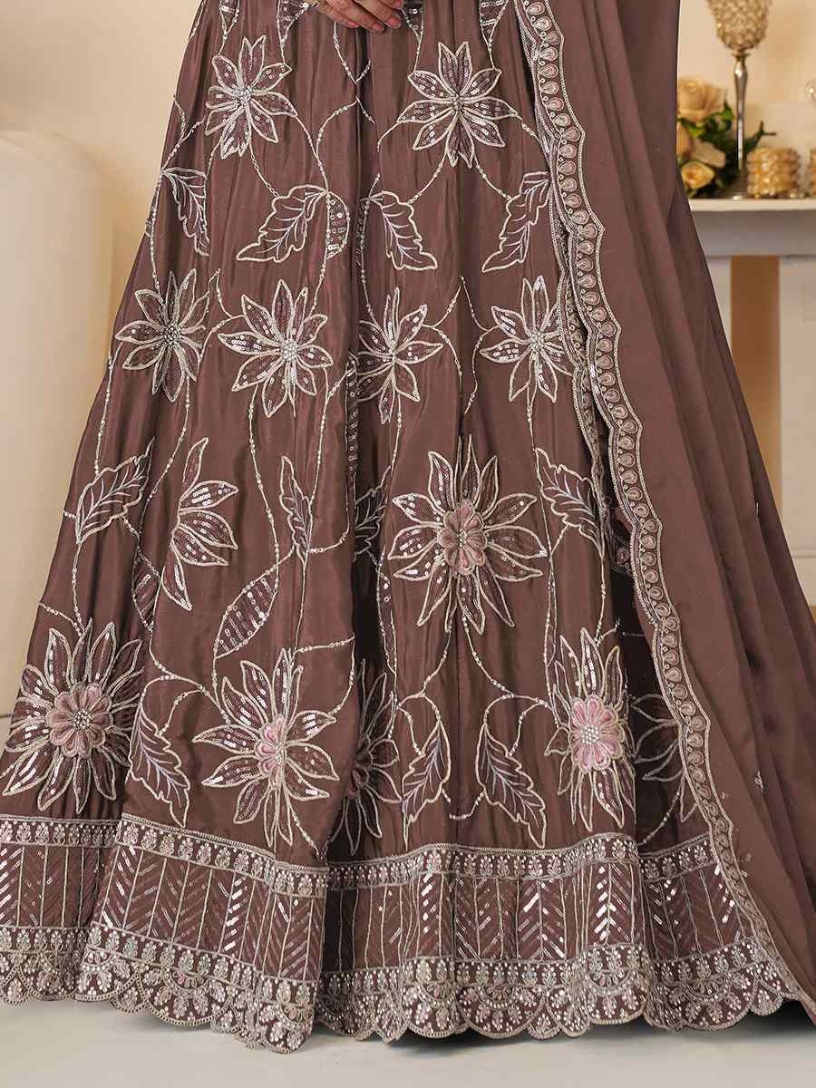 Onion Satin silk Embroidered Wedding Bridesmaid Heavy Border Lehenga Choli