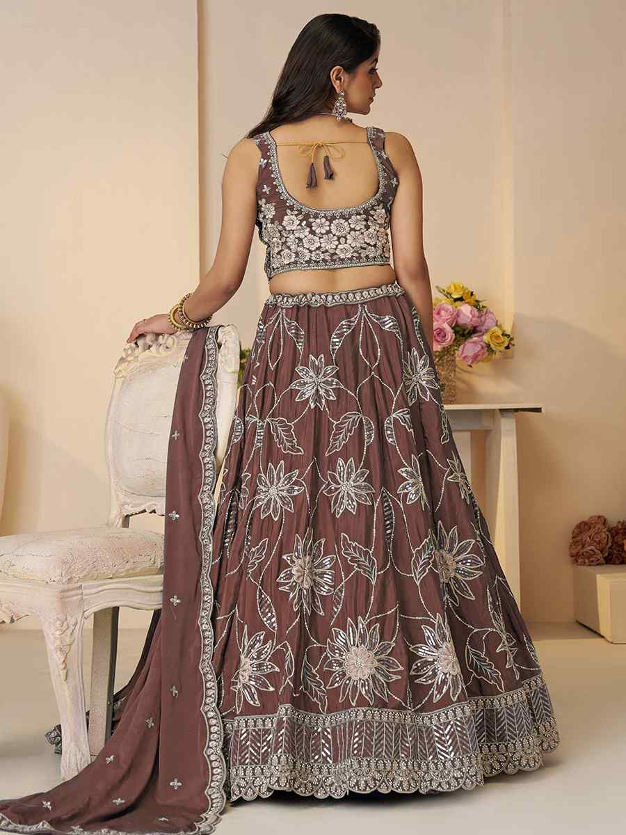 Onion Satin silk Embroidered Wedding Bridesmaid Heavy Border Lehenga Choli