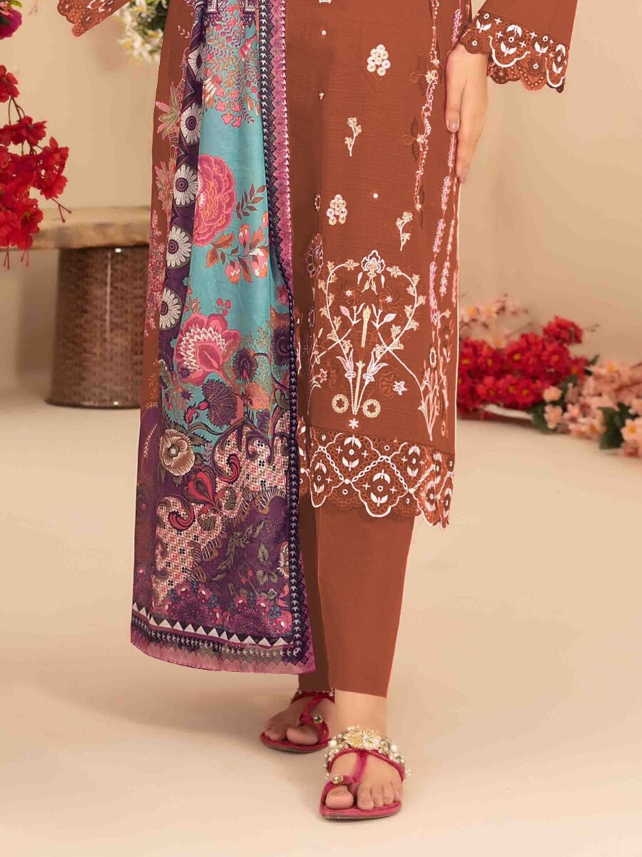 Orange Cotton Embroidery Sequins Zari Wedding Party Festival Casual Pant Salwar Kameez