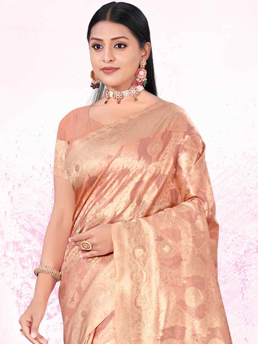 Orange Cotton Handwoven Wedding Festival Heavy Border Saree