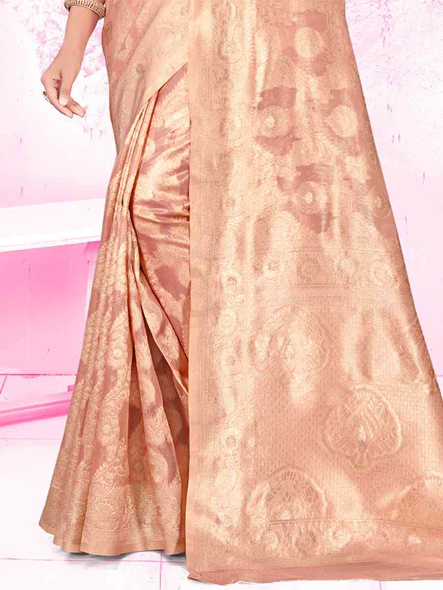 Orange Cotton Handwoven Wedding Festival Heavy Border Saree