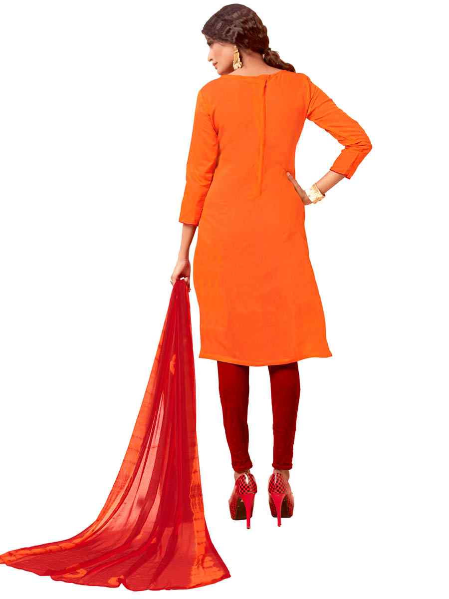 Orange Modal Silk Embroidered Casual Festival Pant Salwar Kameez