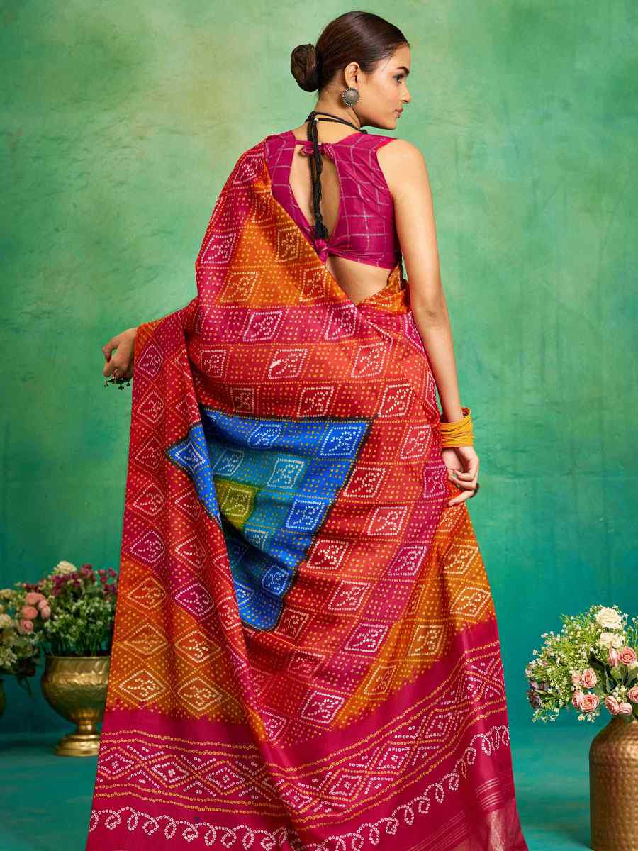 Orange Velvet Tussar Silk Printed Causal Reception Festival Wedding Fancy Classic Style Saree