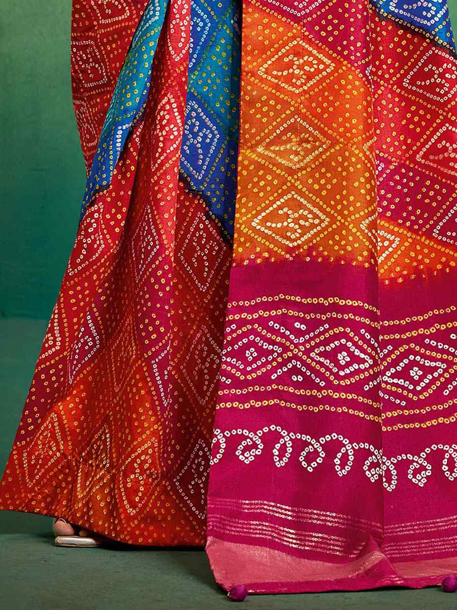 Orange Velvet Tussar Silk Printed Causal Reception Festival Wedding Fancy Classic Style Saree