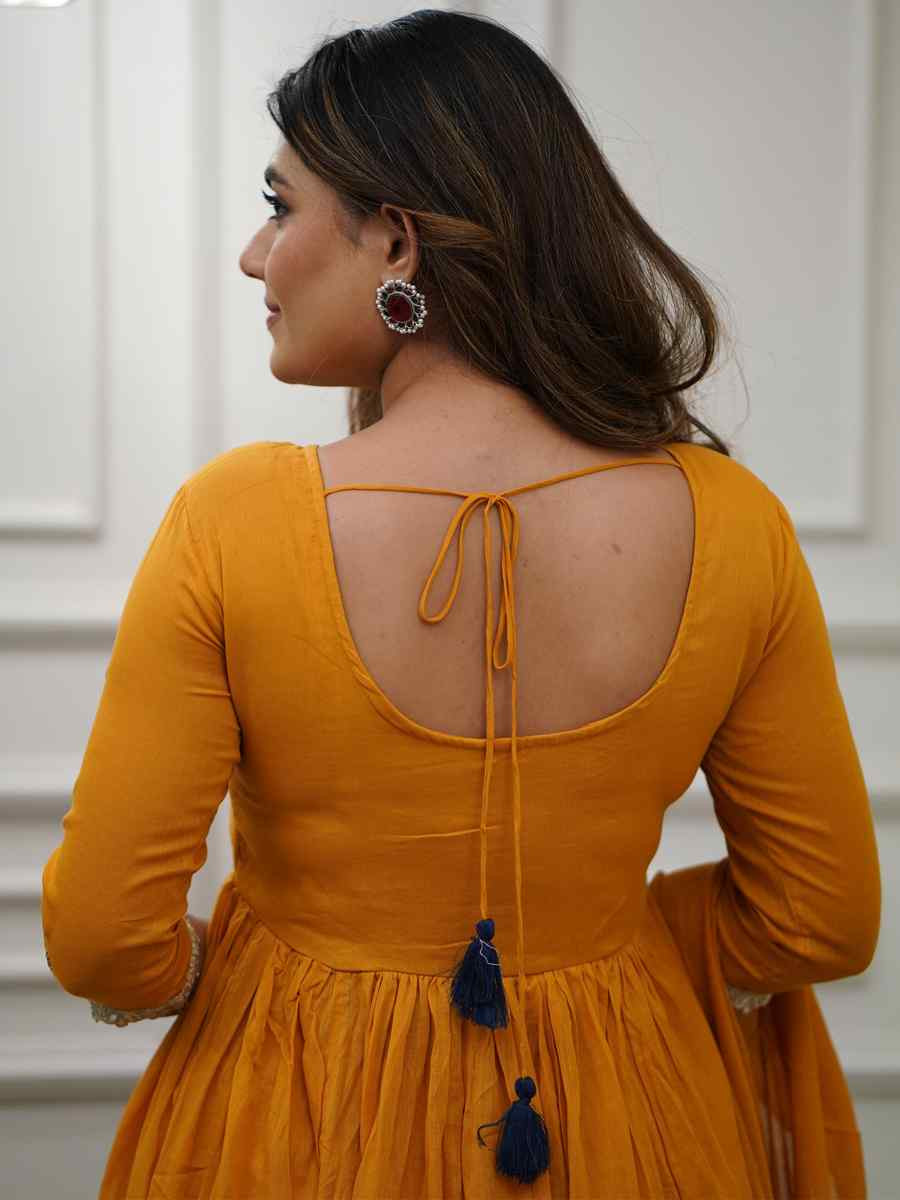 Orange Viscose Embroidered Party Wedding Ready Pant Salwar Kameez