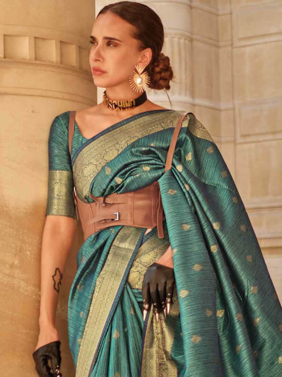 Oxley Green Khadi Silk Handwoven Wedding Festival Heavy Border Saree