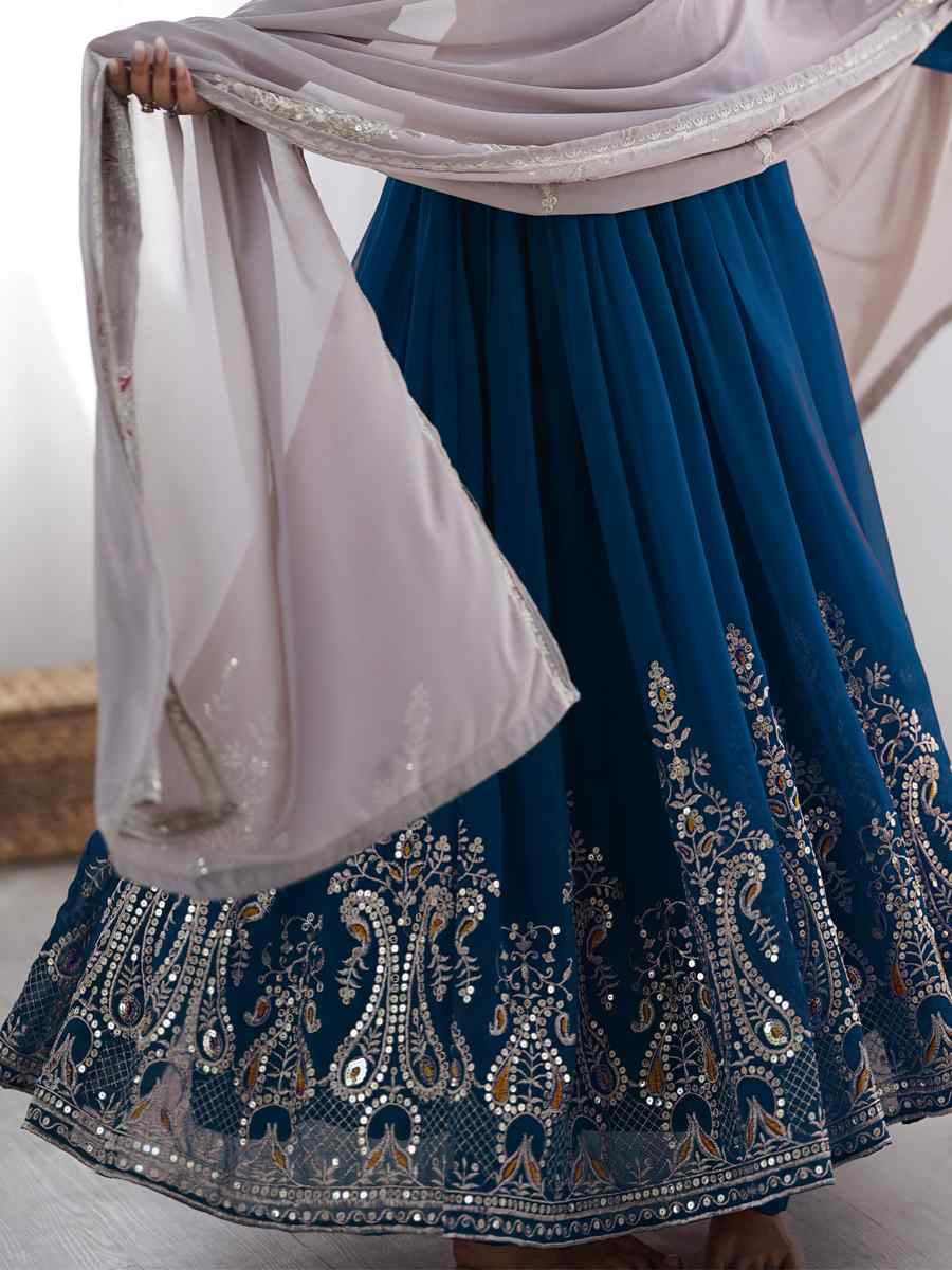 Peach Heavy Georgette Embroidered Party Wedding Ready Anarkali Salwar Kameez