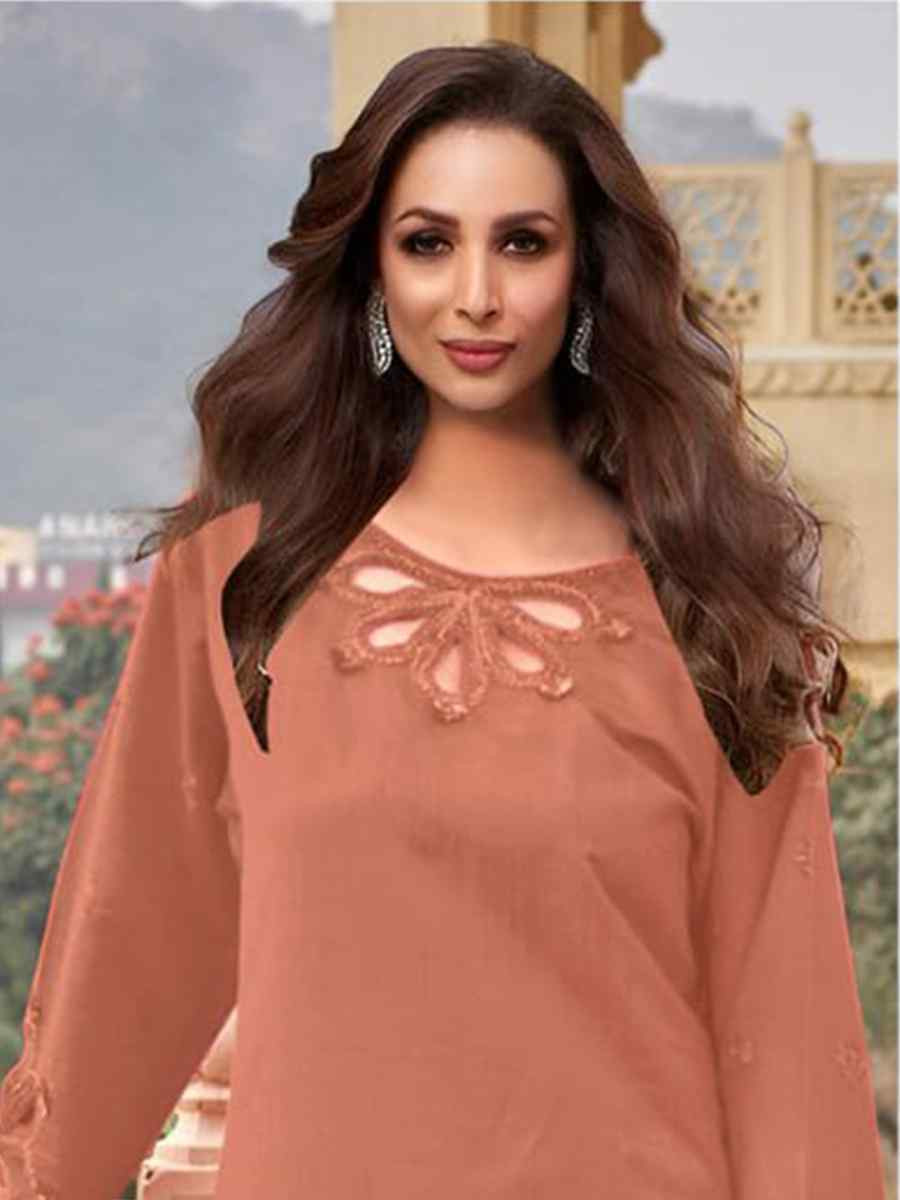 Peach Heavy jimmy Choo Embroidered Festival Wedding Pant Bollywood Style Salwar Kameez