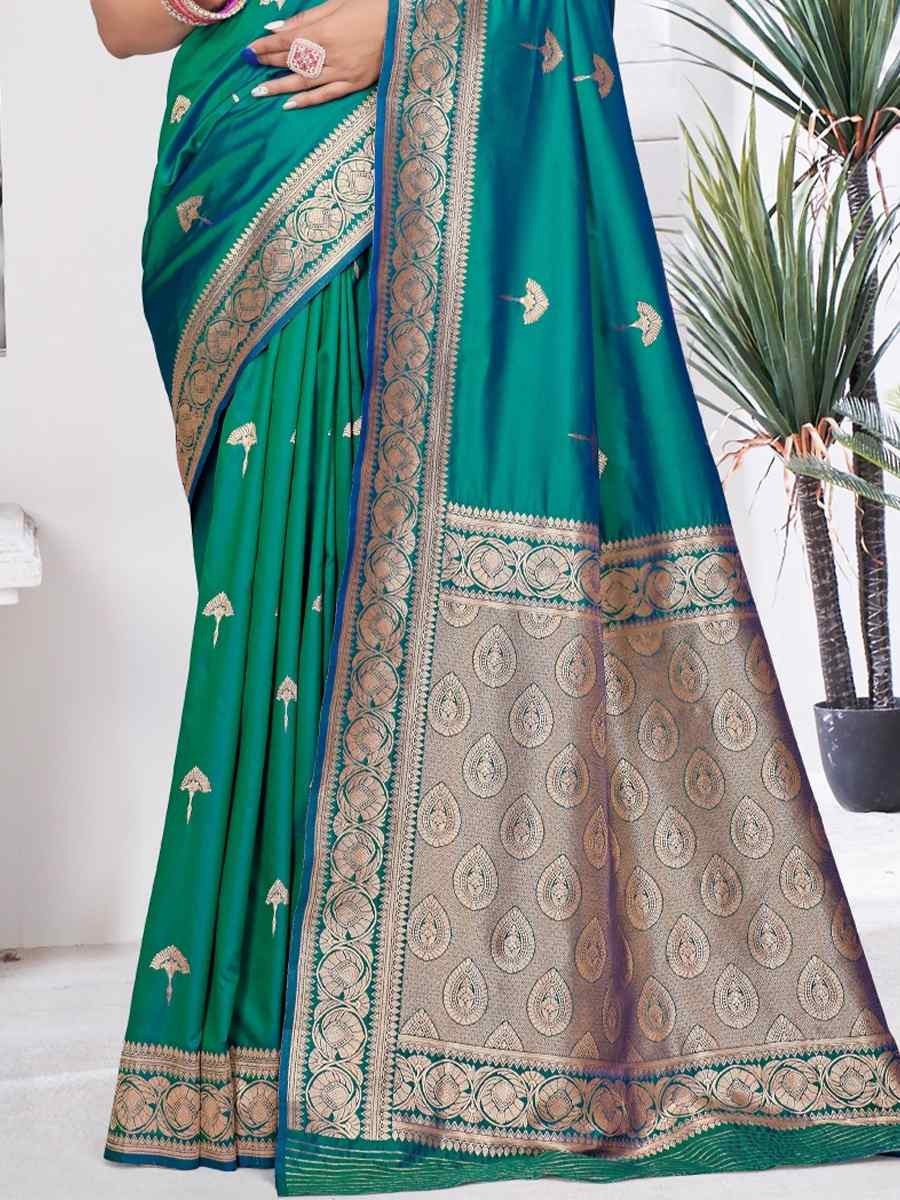 Peach Silk Handwoven Festival Wedding Fancy Heavy Border Saree