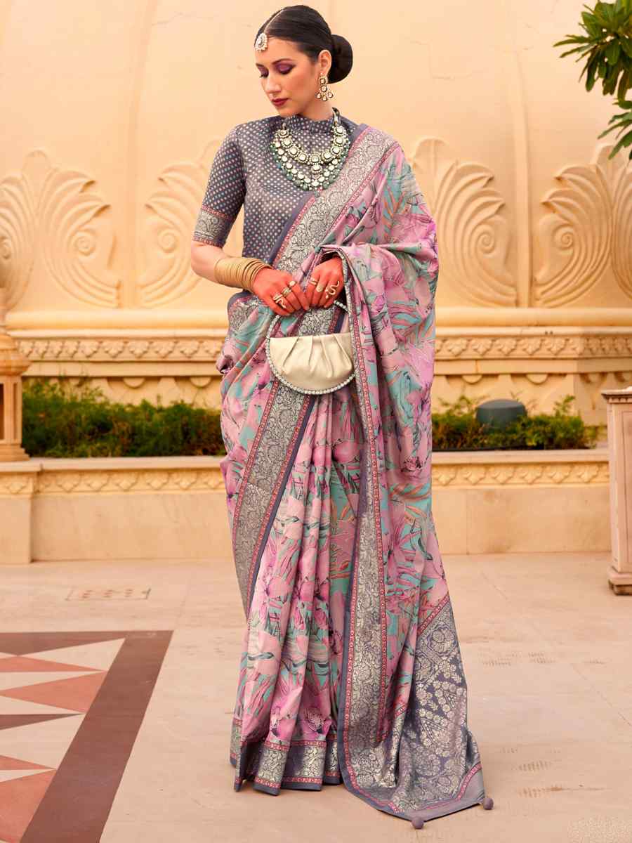 Peach Super Silk Handwoven Festival Casual Heavy Border Saree