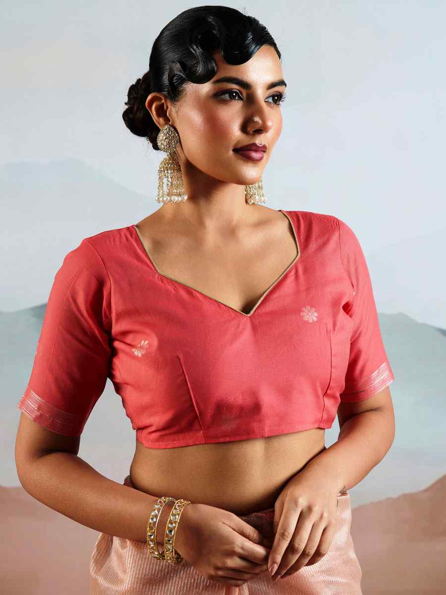 Peach Tissue Silk Handwoven Traditional Casual Reception Festival Wedding Fancy Heavy Border Saree