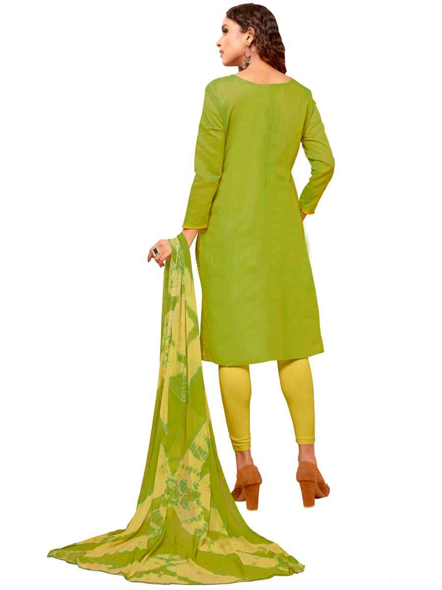 Perrot Green Modal Silk Embroidered Casual Festival Pant Salwar Kameez