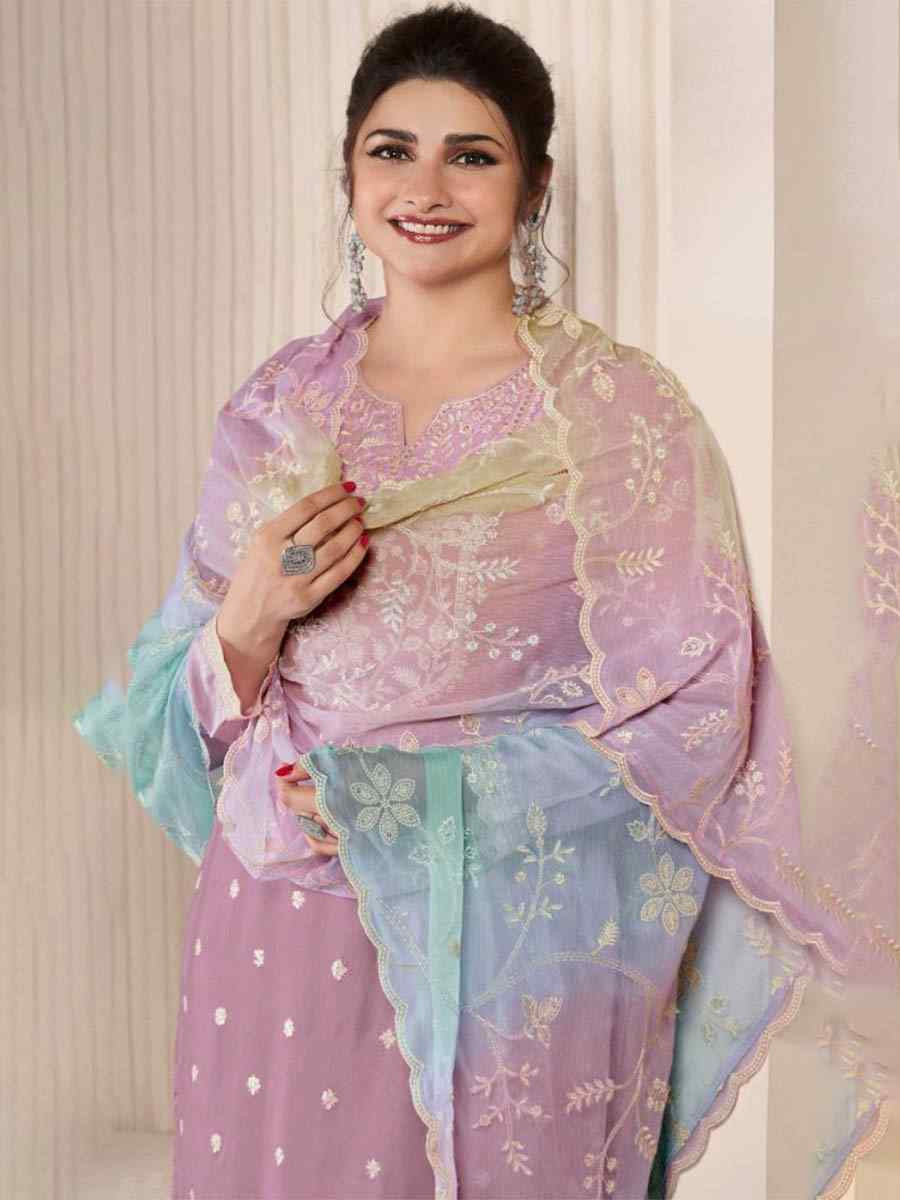 Pink Art Silk Embroidered Festival Wedding Pant Salwar Kameez