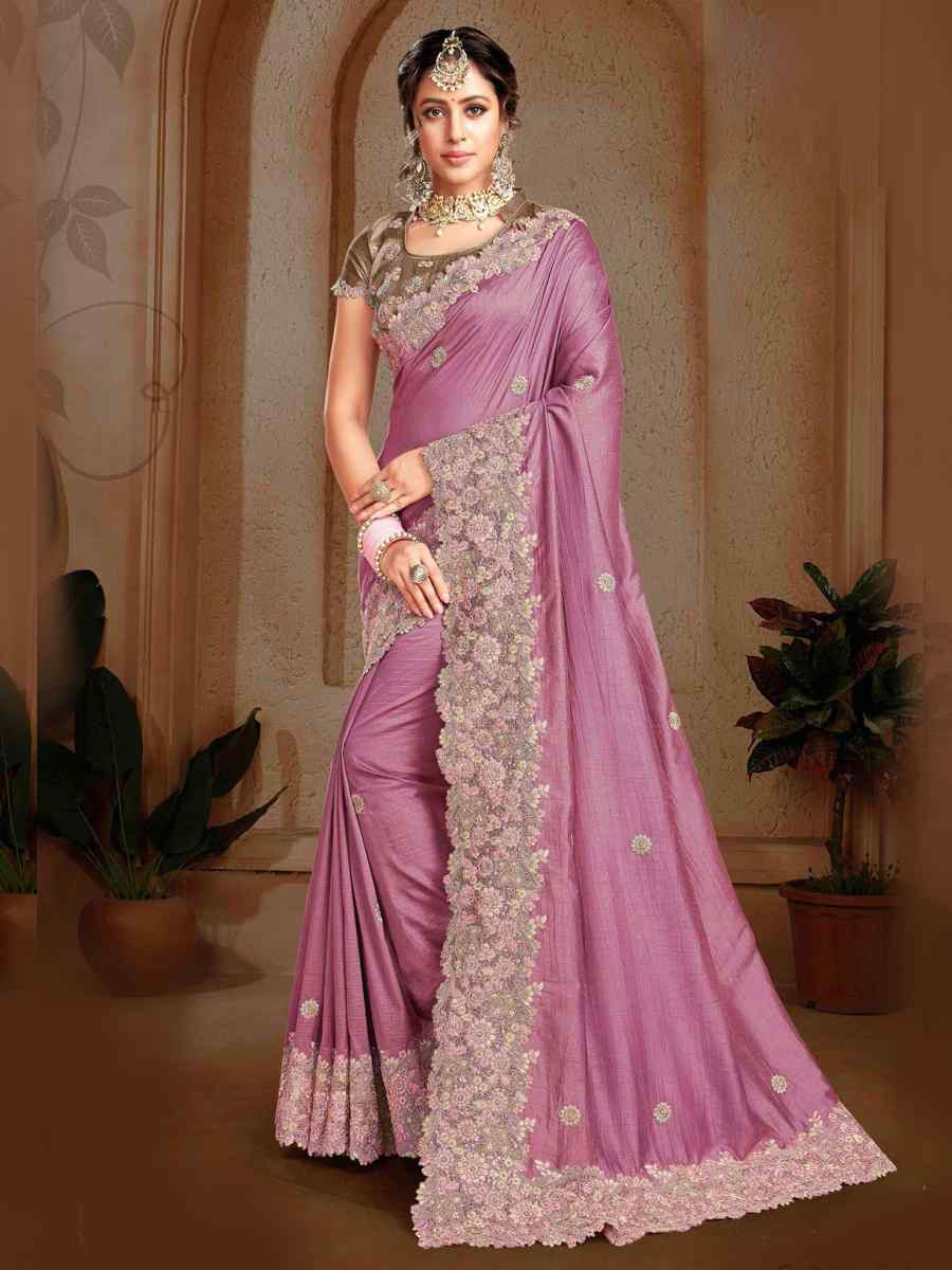 Pink Art Silk Handwoven Festival Wedding Heavy Border Saree