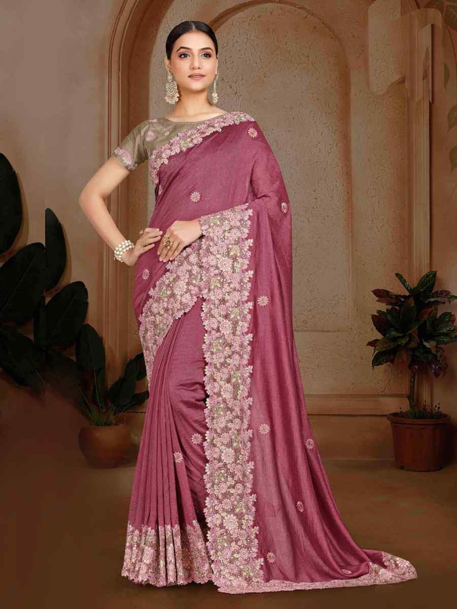 Pink Art Silk Handwoven Festival Wedding Heavy Border Saree