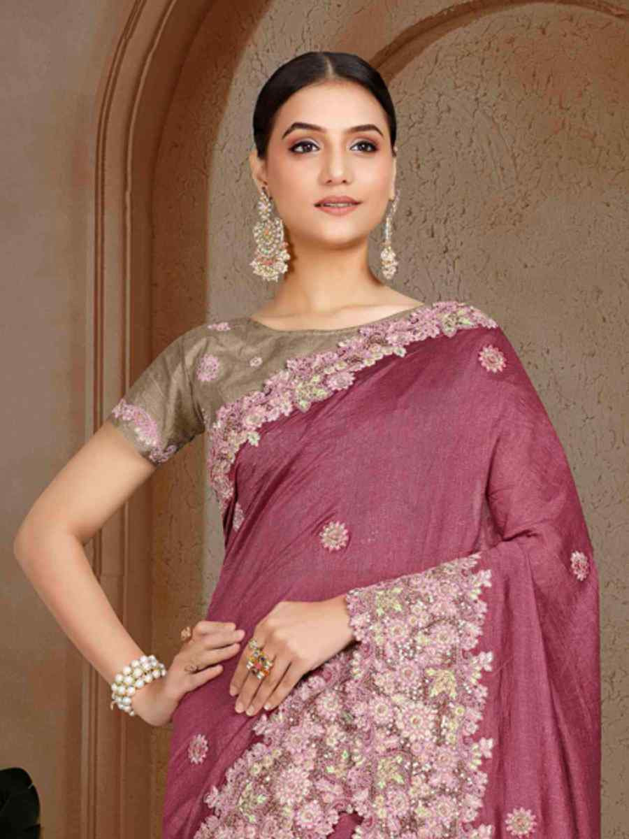Pink Art Silk Handwoven Festival Wedding Heavy Border Saree