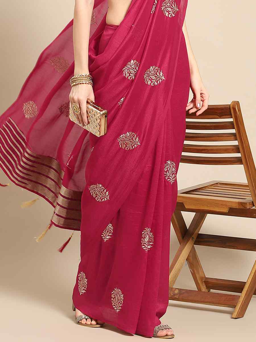 Pink Art Silk Handwoven Party Festival Classic Style Saree