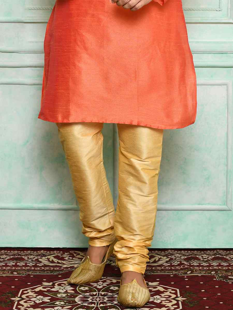 Pink Art Silk Woven Festival Kurta