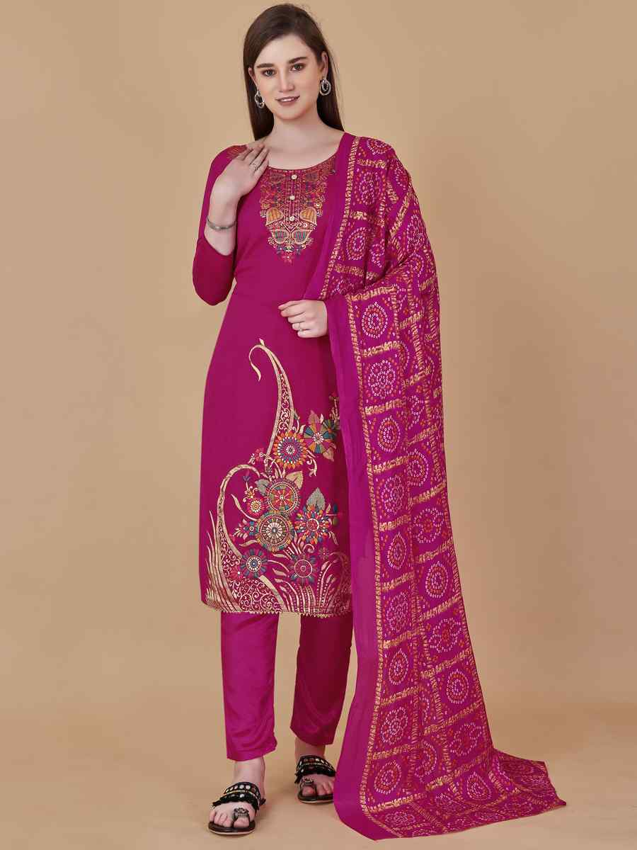 Pink Banarasi Jacquard Santoon Chinon Handwoven Casual Festival Pant Salwar Kameez