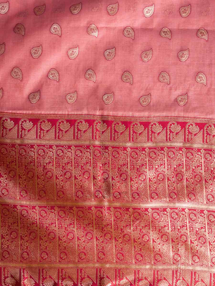 Pink Banarasi Silk Handwoven Casual Reception Festival Wedding Fancy Heavy Border Saree