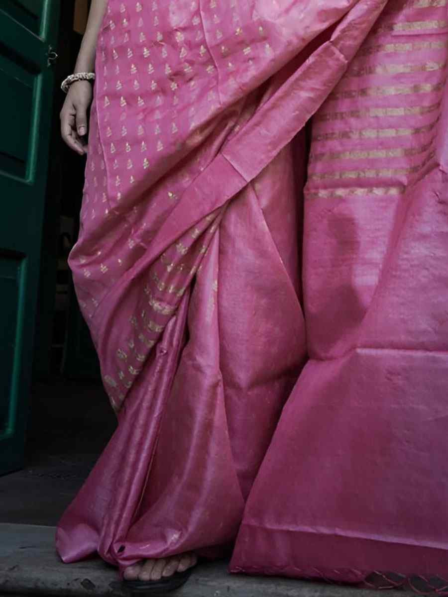 Pink Banarasi Silk Handwoven Party Festival Wedding Traditional Fancy Classic Style Sarees
