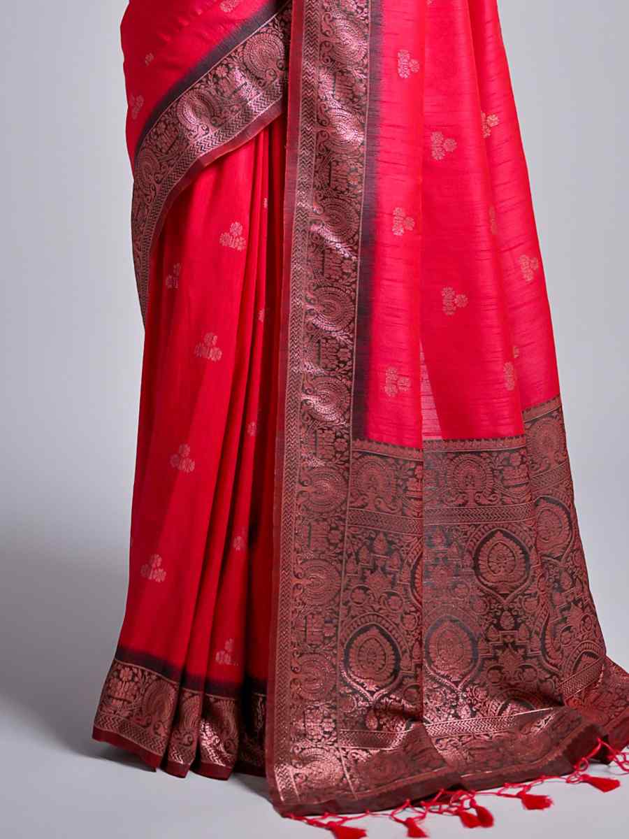 Pink Banarasi Silk Handwoven Wedding Festival Heavy Border Saree