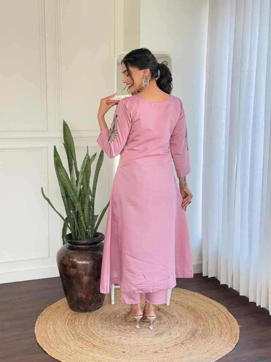 Pink Chanderi Silk Embroidery Party Wedding Festival Casual Ready Pant Salwar Kameez