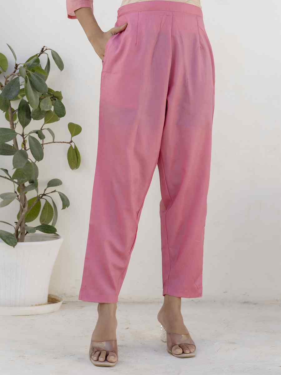 Pink Chanderi Silk Embroidery Party Wedding Festival Casual Ready Pant Salwar Kameez