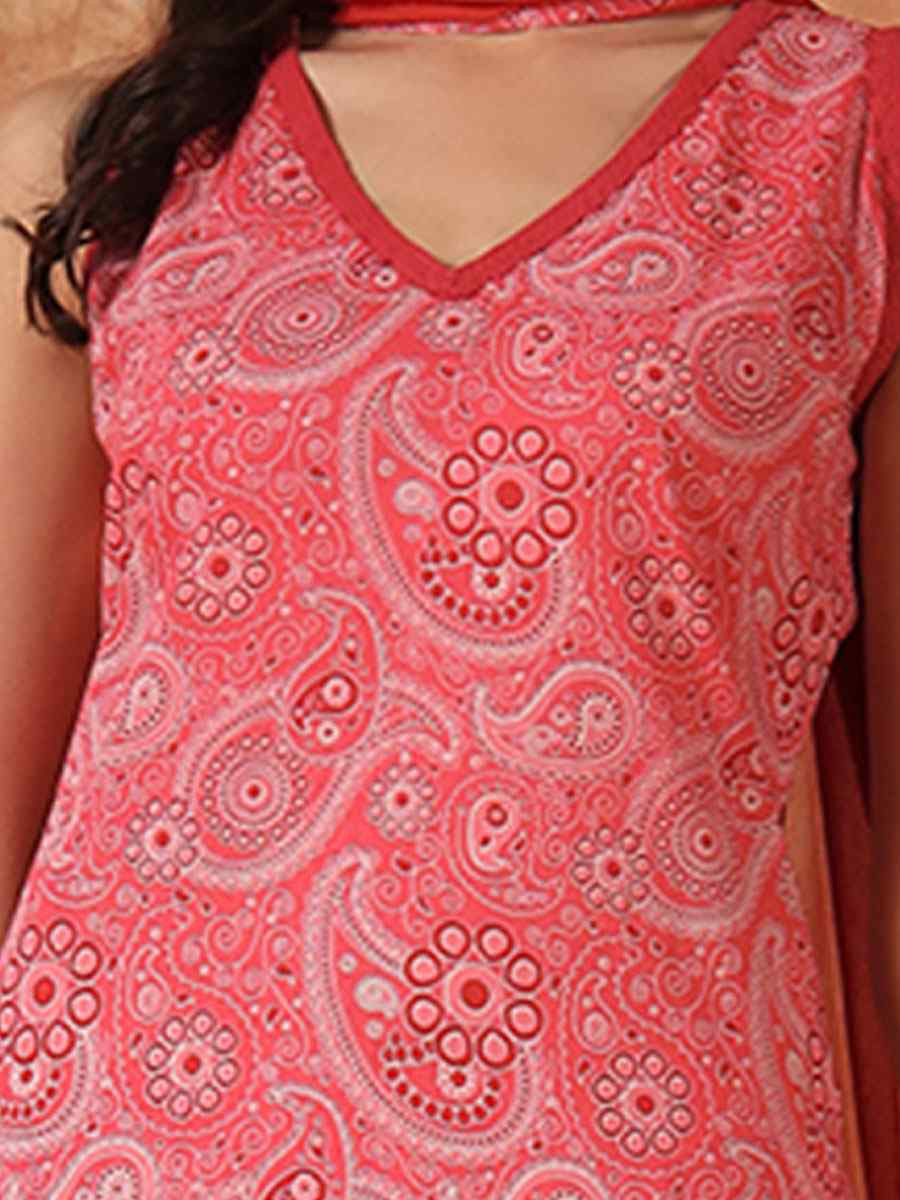 Pink Cotton Printed Party Wedding Festival Casual Ready Palazzo Pant Salwar Kameez