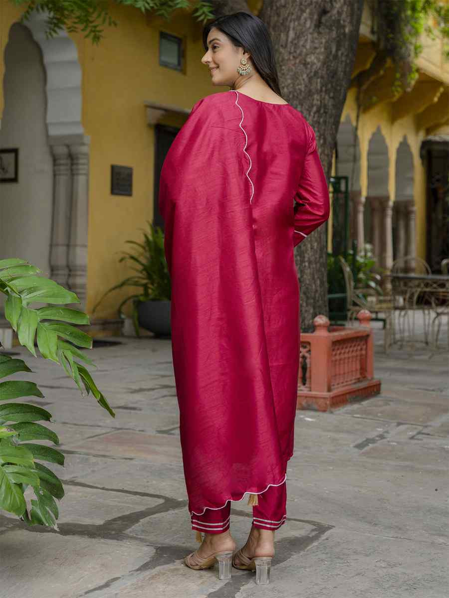 Pink Cotton Silk Blend Embroidery Party Wedding Festival Casual Ready Pant Salwar Kameez