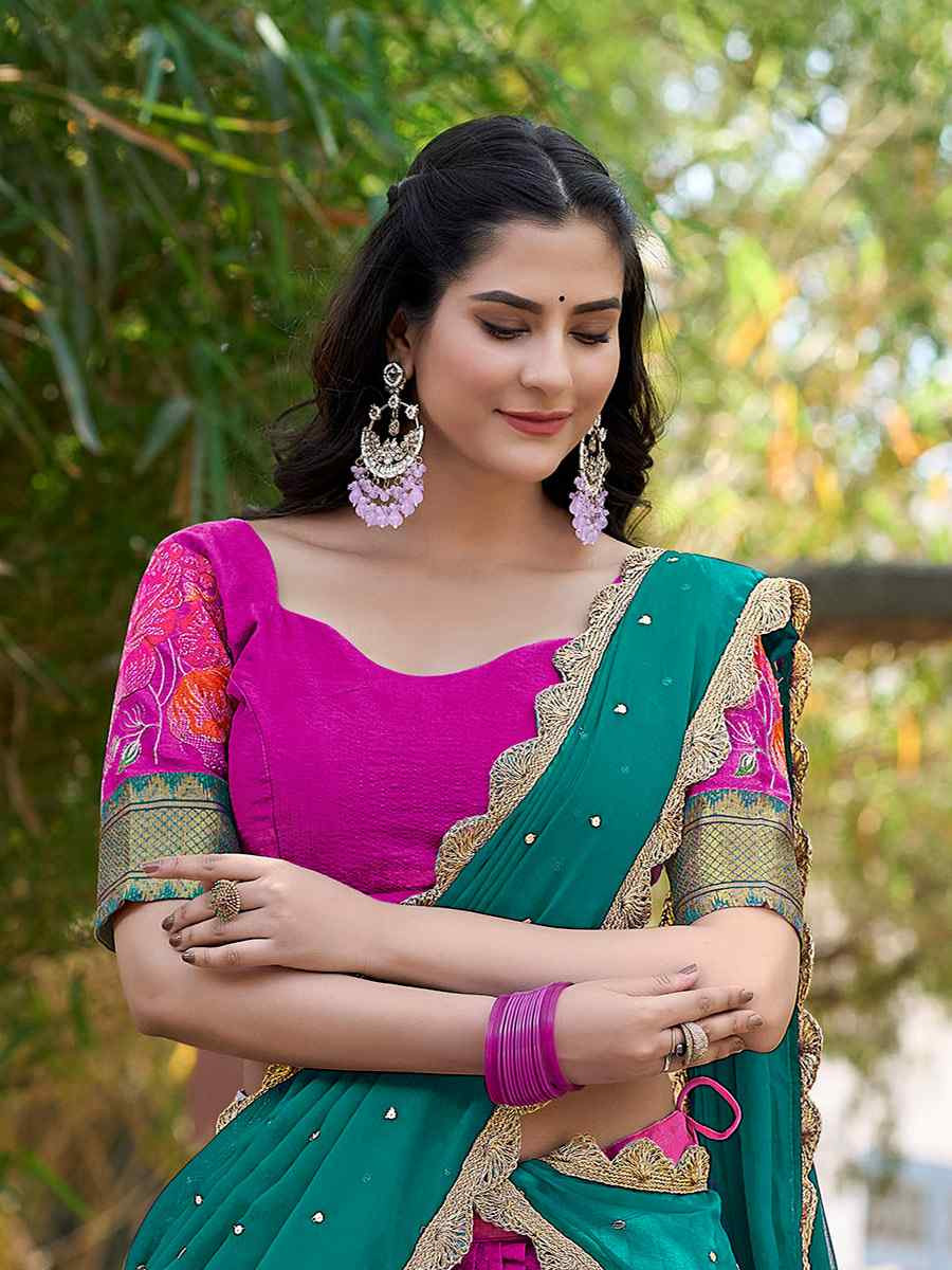 Pink Cotton Silk Embroidered Party Reception Wedding Lehenga Choli