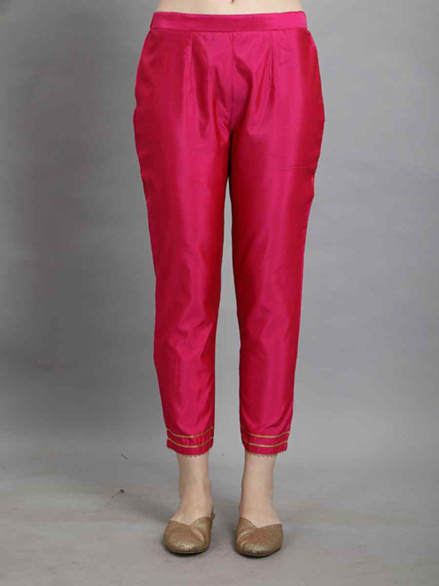 Pink Cotton Silk Jacquard Handwoven Party Wedding Festival Casual Ready Pant Salwar Kameez