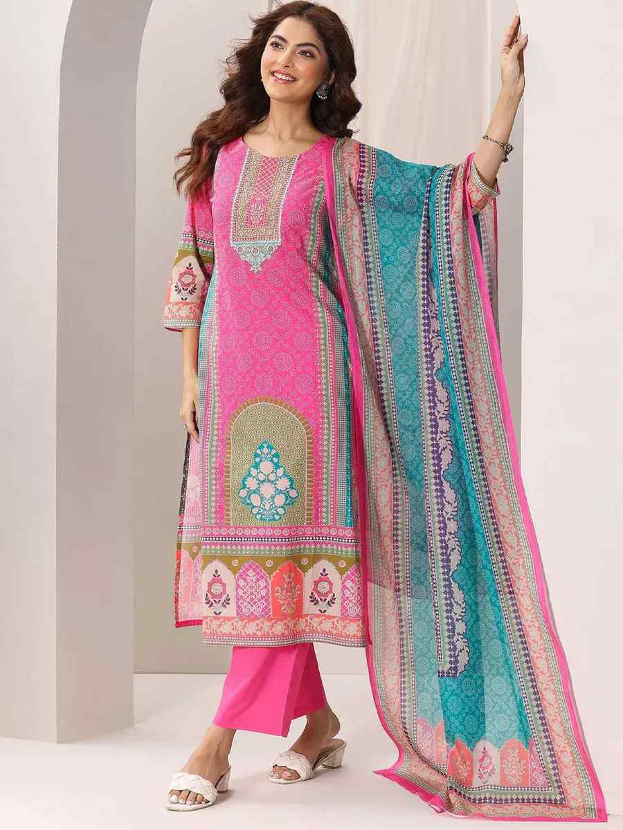 Pink Crepe Embroidery Party Wedding Festival Casual Ready Pant Salwar Kameez